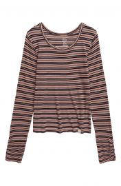 Stripe Rib Long Sleeve Shirt at Nordstrom